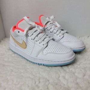 Nike Air Jordan 1 Low Women's Sneaker Size 7.5 C9509-100 White Sesame Shoes